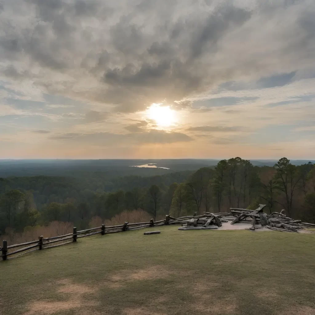 Kennesaw Mountain National Battlefield under a cloud filled sky