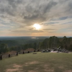 Kennesaw Mountain National Battlefield under a cloud filled sky