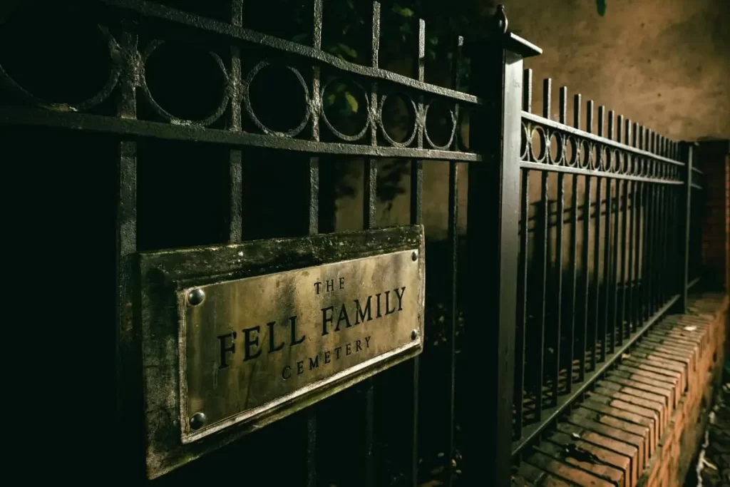 The gate of the Fells Family Cemetery