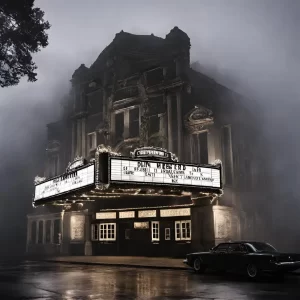 A rendering of a haunted theater