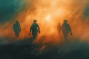 Soldiers marching