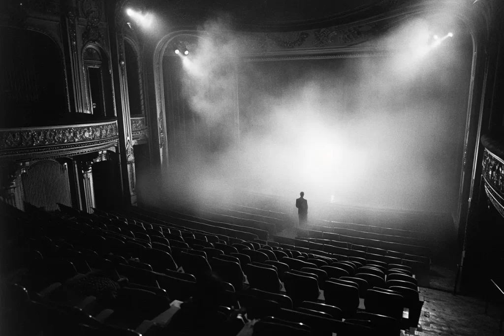 A man standing in a theater