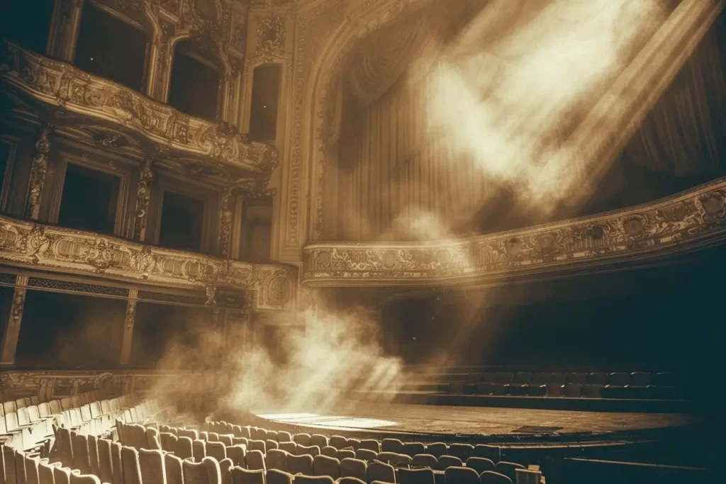 Inside a haunted theater