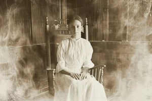 A young woman sitting in a chair