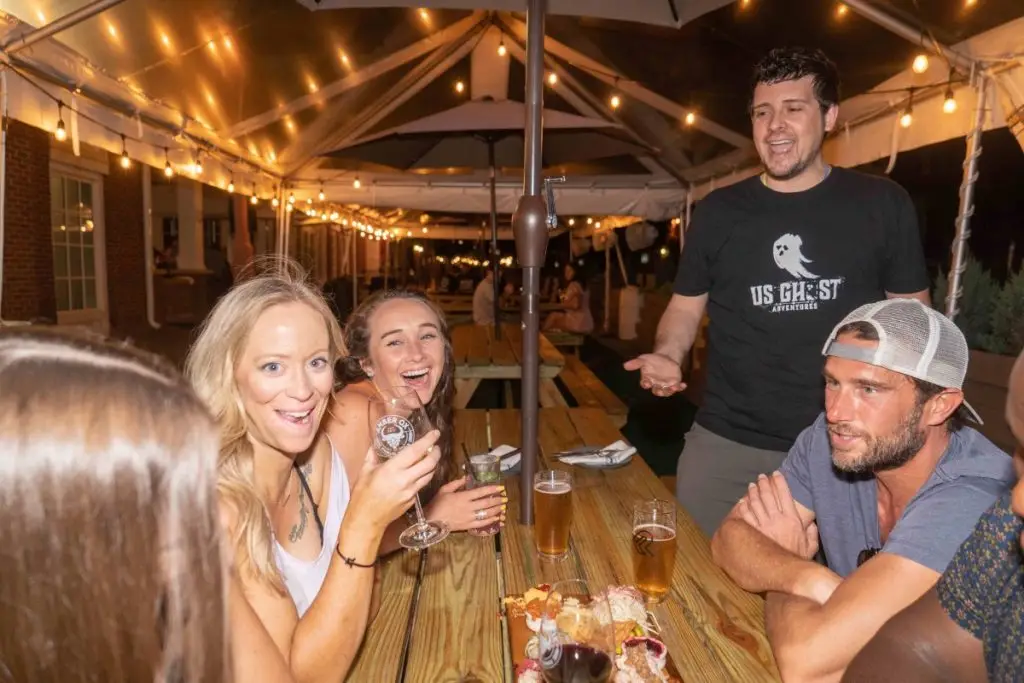 A group enjoying a drink at a table