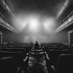 Ghost sitting in a darkened theater