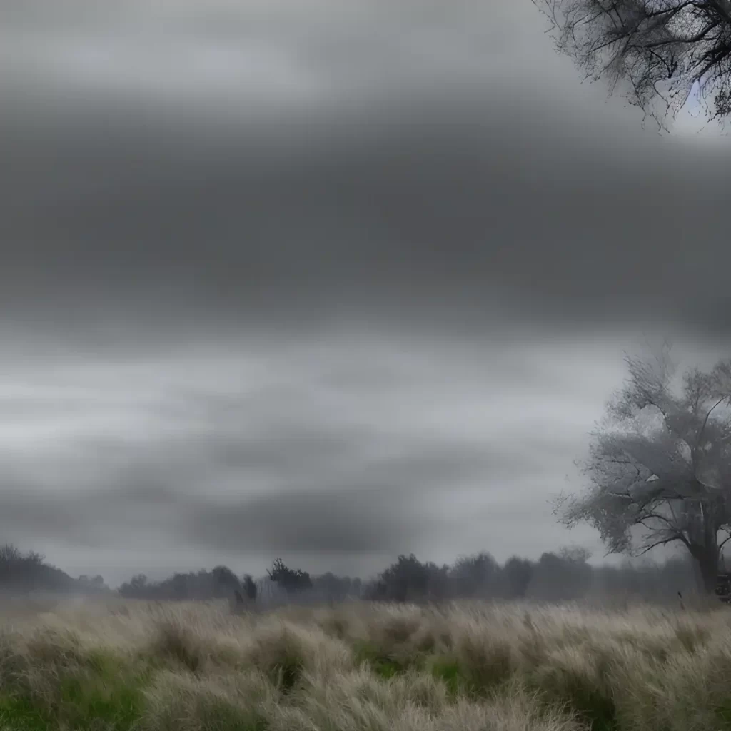 A foggy field