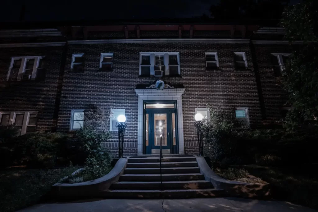 Entrance to a haunted building